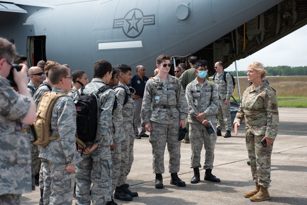Chief of Staff and Air Component Commander of the Massachusetts ANG visits with Civil Air Patrol cadets