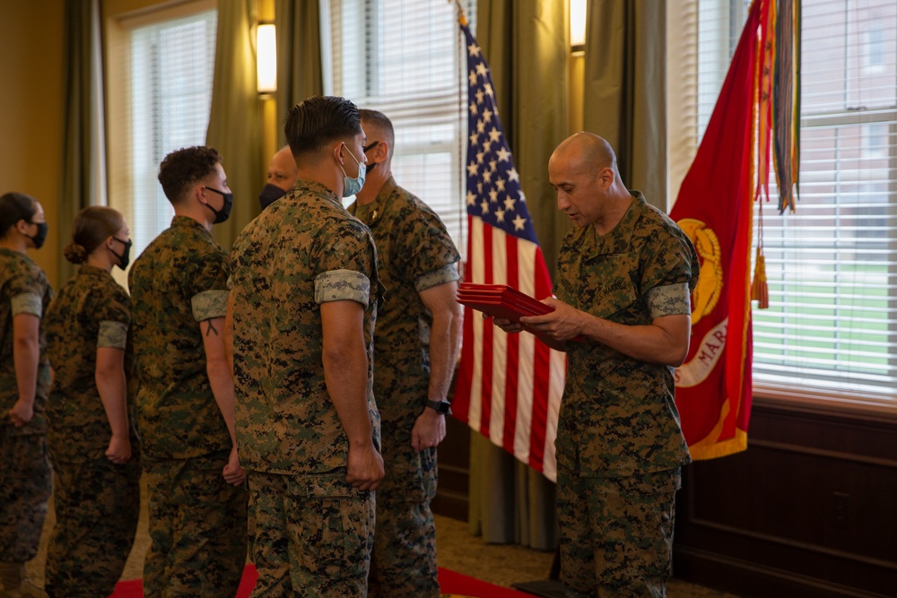 Secretary of the Navy Promotes Marines