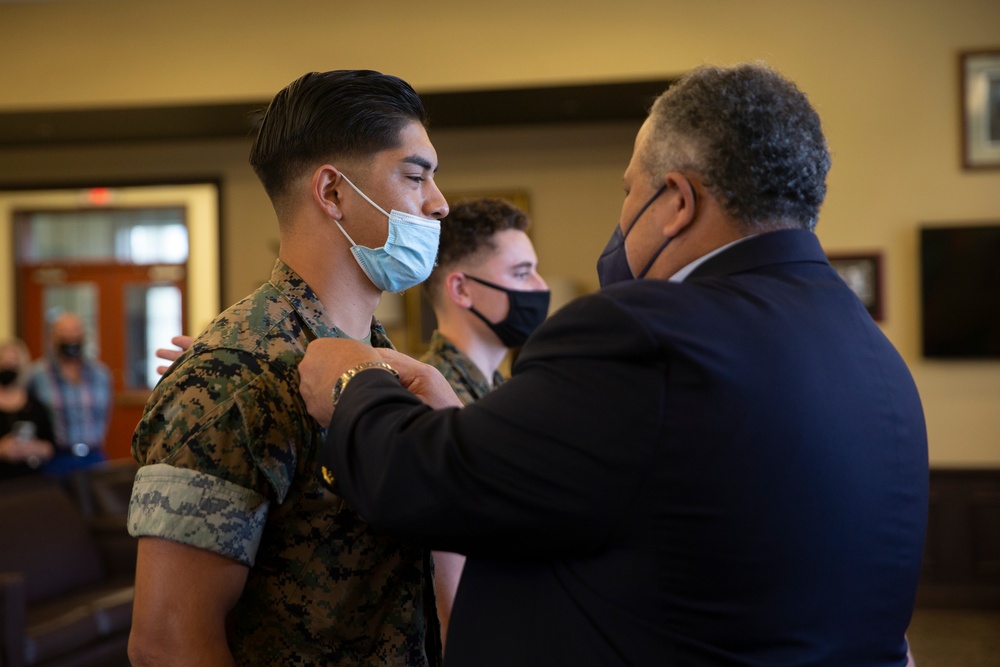 Secretary of the Navy Promotes Marines