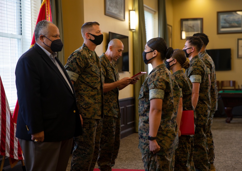 Secretary of the Navy Promotes Marines