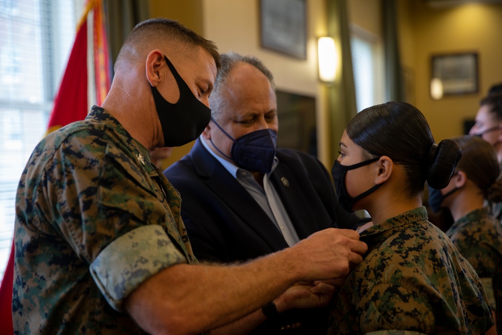 Secretary of the Navy Promotes Marines