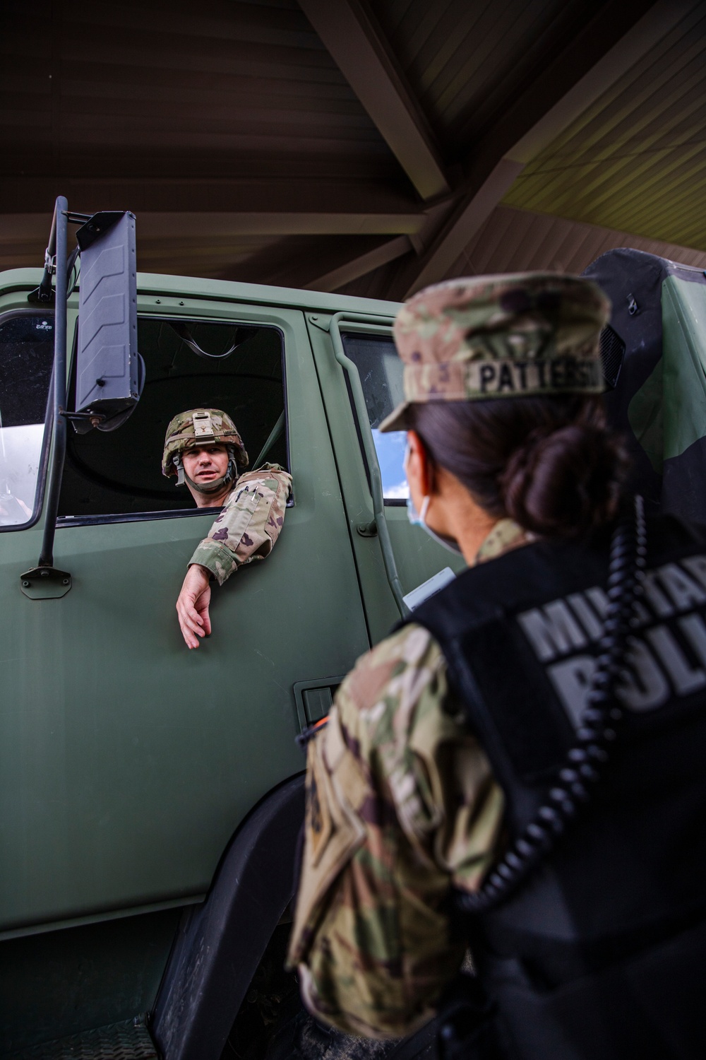 U.S. Soldiers Guard Gates of Fort McCoy, Wisconsin