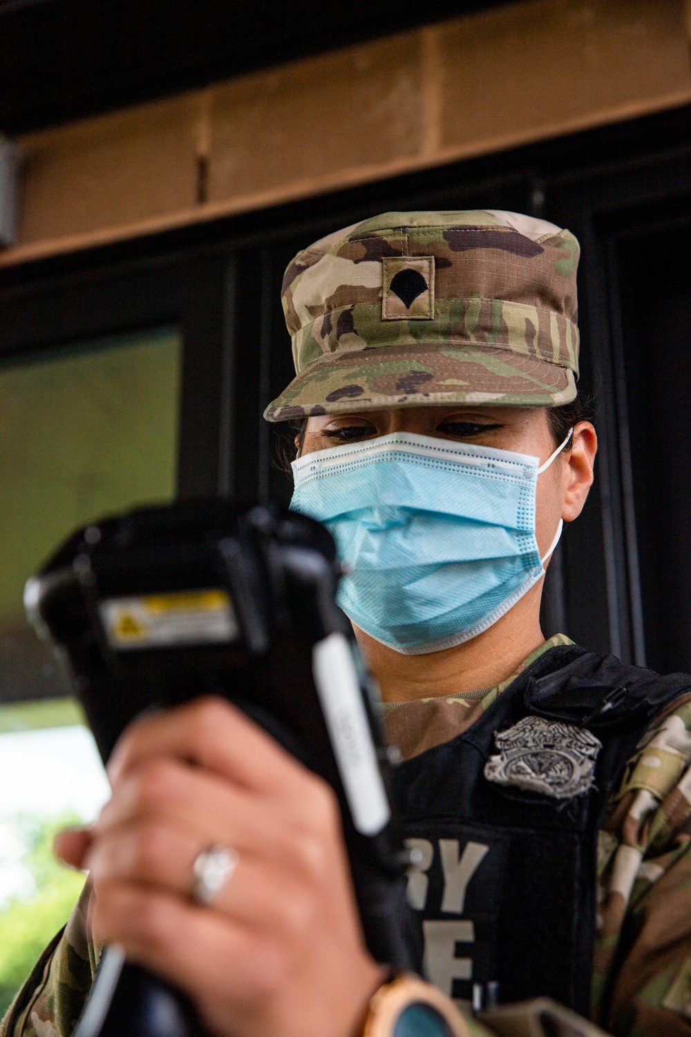 U.S. Soldiers Guard Gates of Fort McCoy, Wisconsin