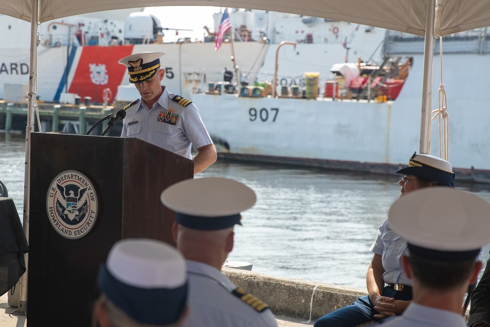 Coast Guard holds change-of-homeport ceremony for three Famous-class cutters