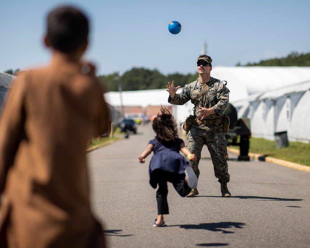 Marines Interact with Afghan Children