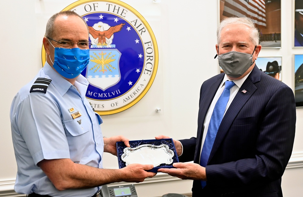 SecAF Frank Kendall meets Australian Air Marshall Melvin Hupfeld