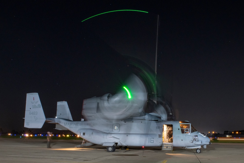 Osprey Conduct Night Ops at Hulman Field