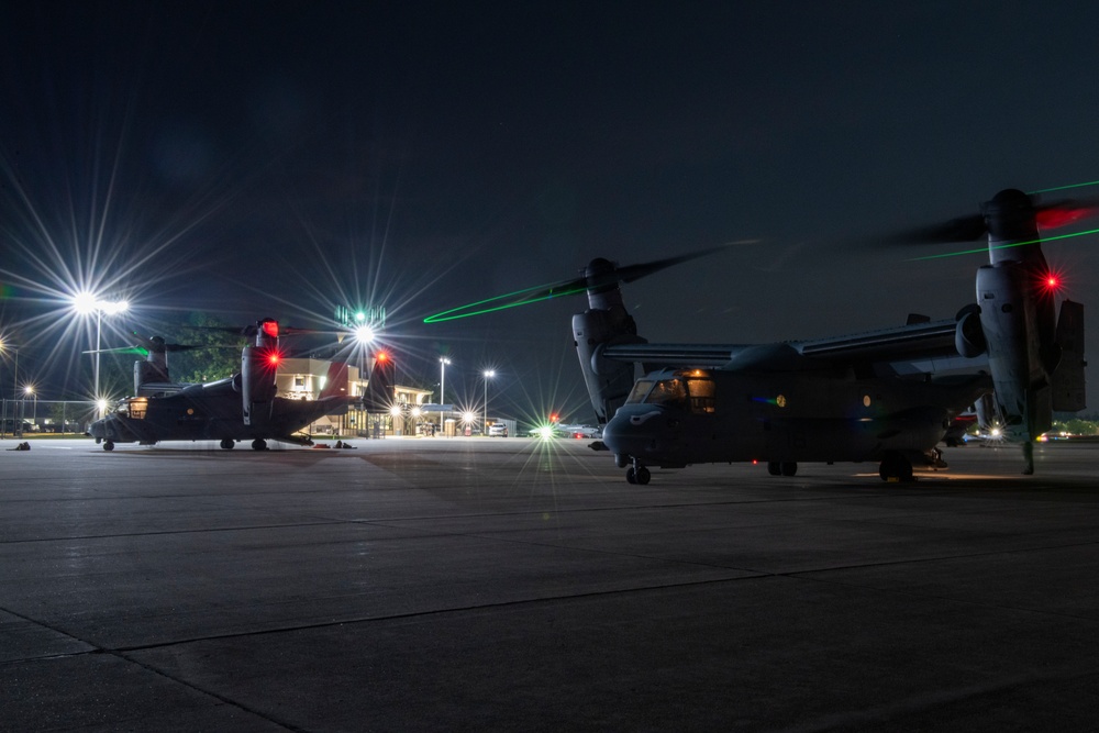 Osprey Conduct Night Ops at Hulman Field