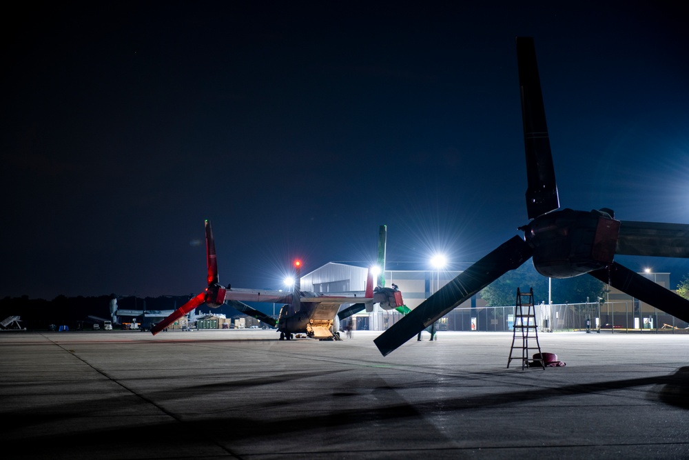 Osprey Conduct Night Ops at Hulman Field