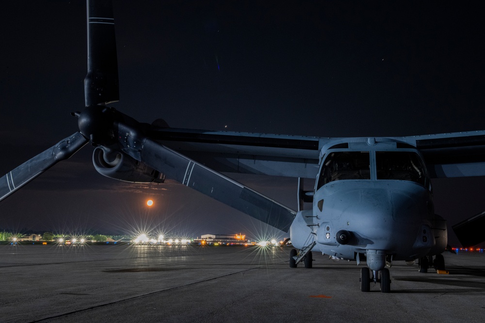 Osprey Conduct Night Ops at Hulman Field