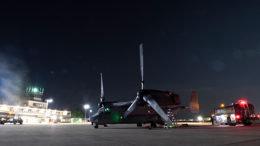 Osprey Conduct Night Ops at Hulman Field