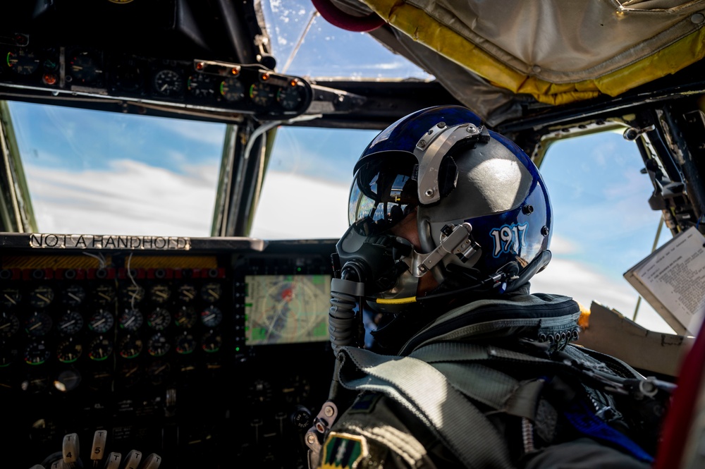 A U.S. Air Force B-52H Stratofortress conducts training