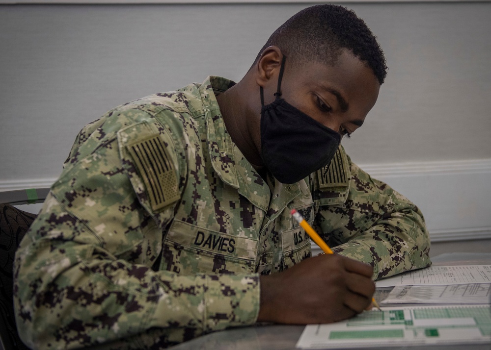 CFAS Sailors Take E-6 Navy-Wide Advancement Exam