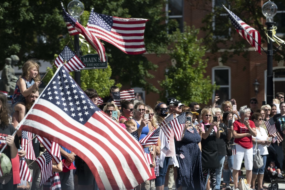 Hundreds of supporters honor HM3 Soviak with procession