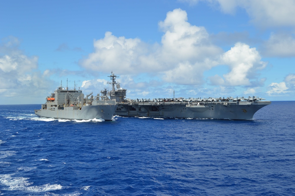 USS Carl Vinson (CVN 70) Conducts A Replenishment-At-Sea