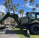 U.S. Navy Seabees with NMCB-5's Detail Marshall Islands place concrete for a church sidewalk