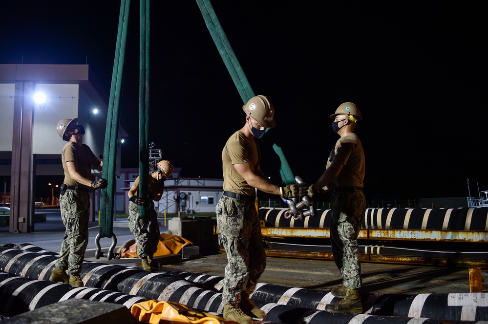 US Navy Seabees assigned to NMCB-5 support the Defense Logistics Agency