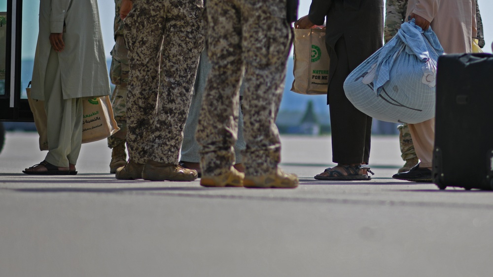 Evacuees arrive from the Republic of Singapore