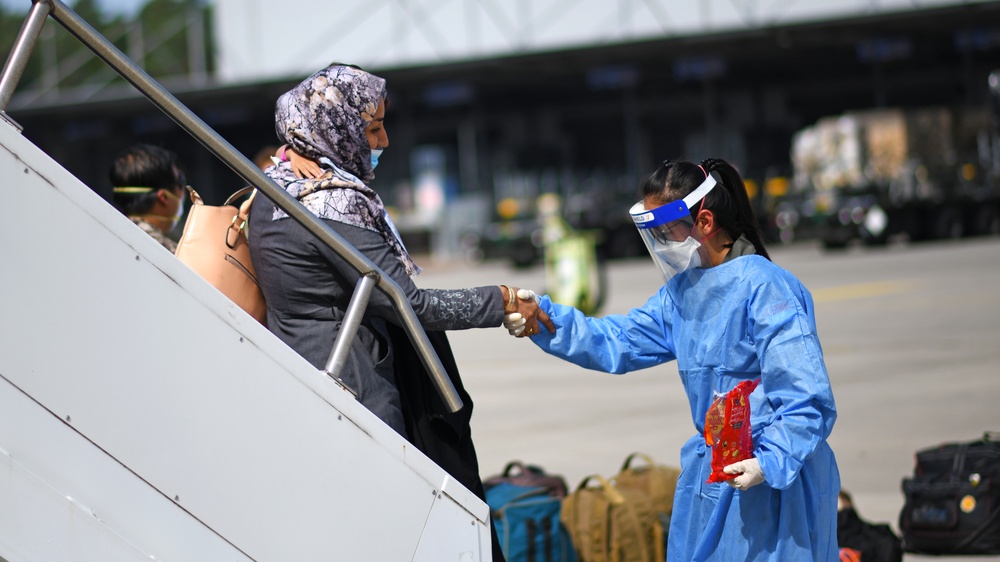 Evacuees arrive from the Republic of Singapore