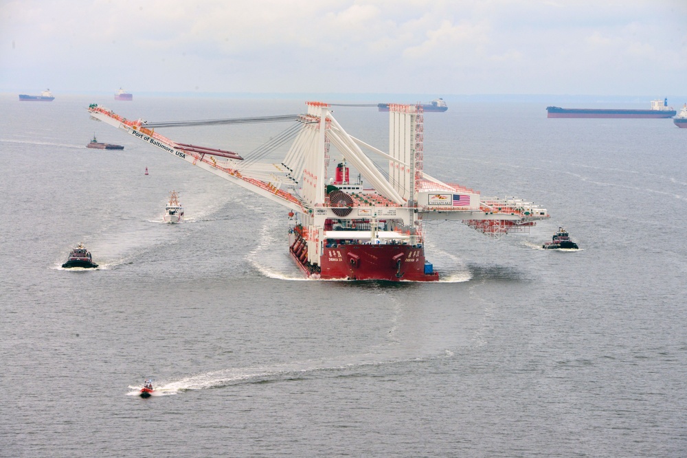 Coast Guard, local partners escorts new Neo-Panamax cranes to Port of Baltimore