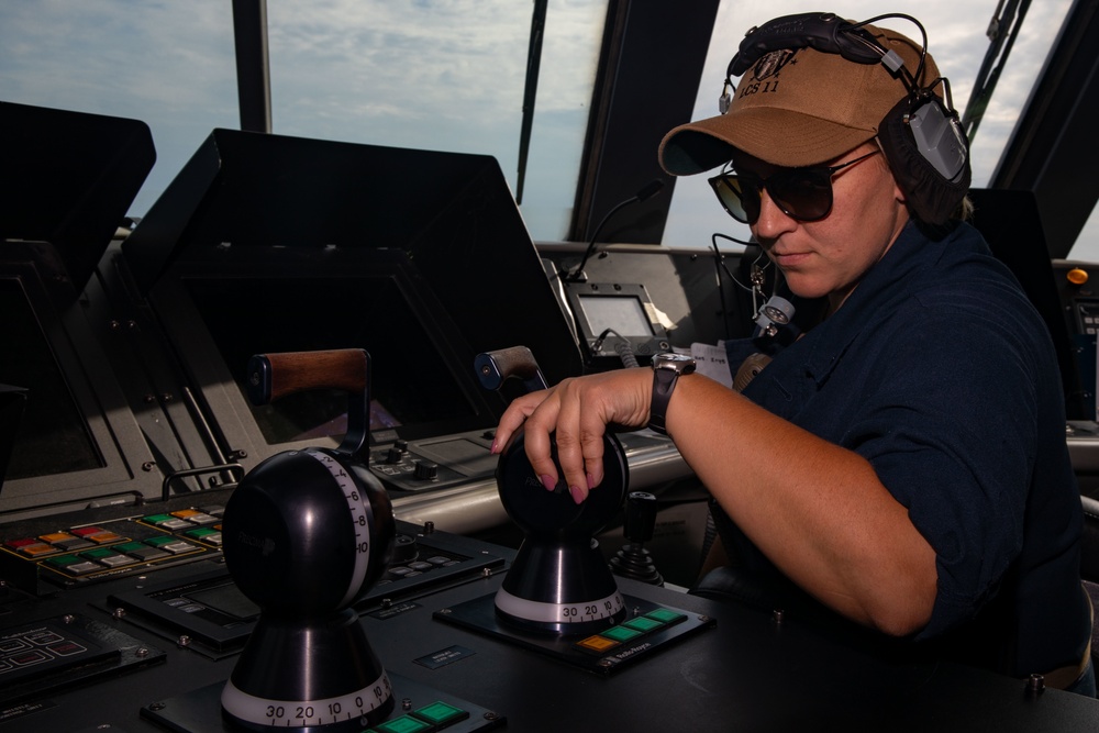 USS Sioux City Crew Stand Watch