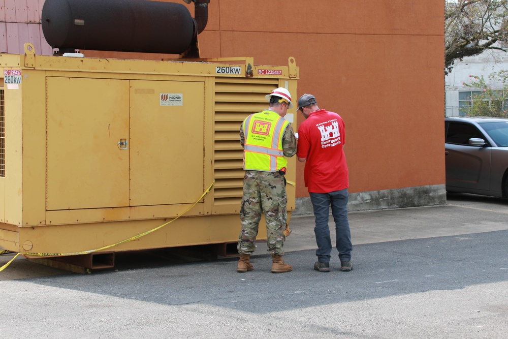 USACE Temporary Emergency Power team inspects generators in southeastern Louisiana