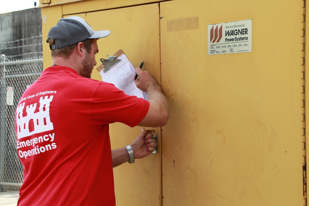 USACE Emergency Temporary Power team inspects generator in southeastern Louisiana