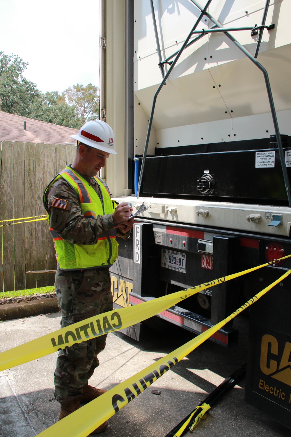 USACE Emergency Temporary Power team inspects generator in southeastern Louisiana