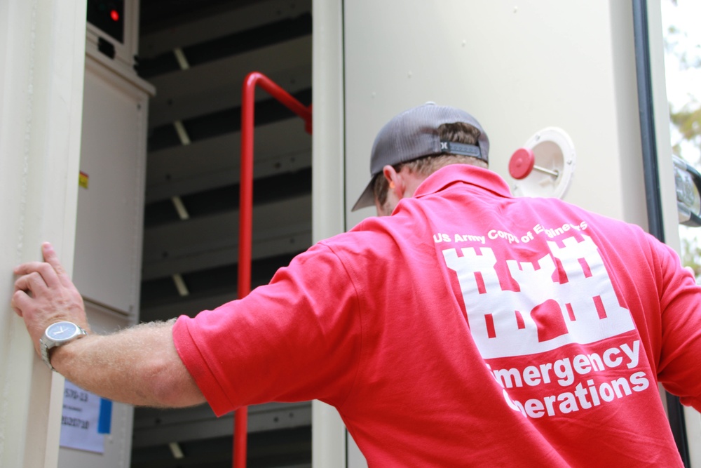 USACE Emergency Temporary Power team inspects generator in southeastern Louisiana