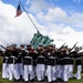 The U.S. Marine Corps Silent Drill Platoon rehearses aboard Marine Corps Base Hawaii