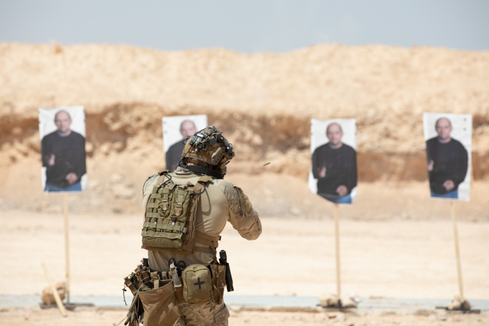 U.S. Marine, Navy and joint Special Operations Forces (SOF) conduct live-firing range drills during Bright Star 21