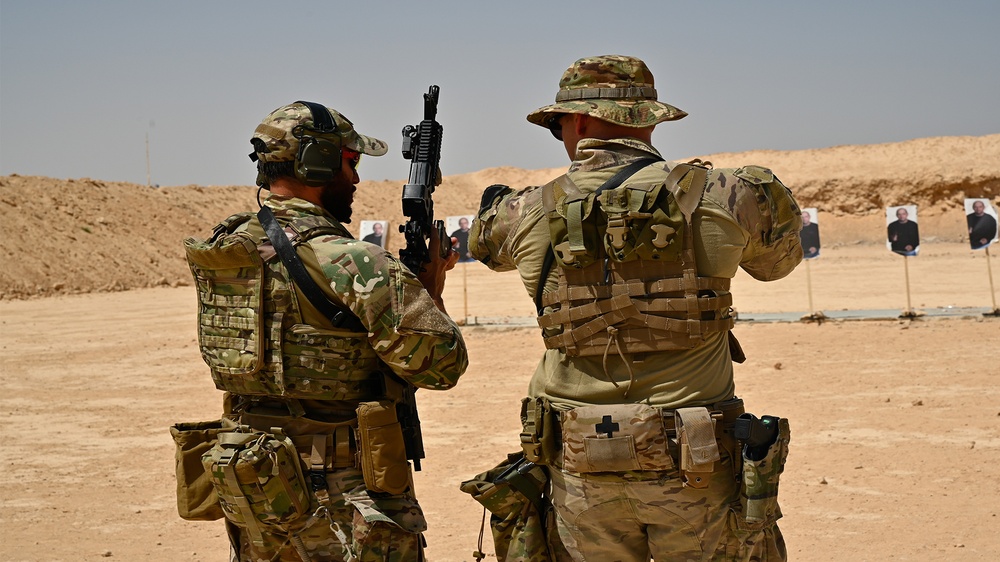 U.S. Marine, Navy and joint Special Operations Forces (SOF) conduct live-firing range drills during Bright Star 21