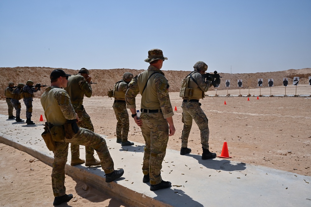 U.S. Marine, Navy and joint Special Operations Forces (SOF) conduct live-firing range drills during Bright Star 21