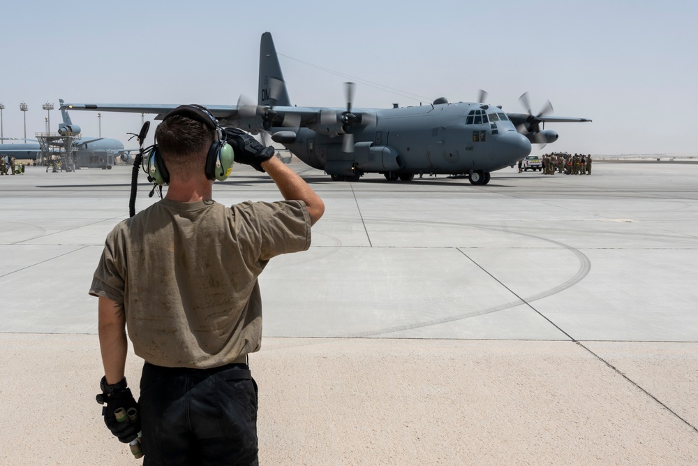 Al Dhafra Air Base provides mass support for non-combatant evacuations in Afghanistan