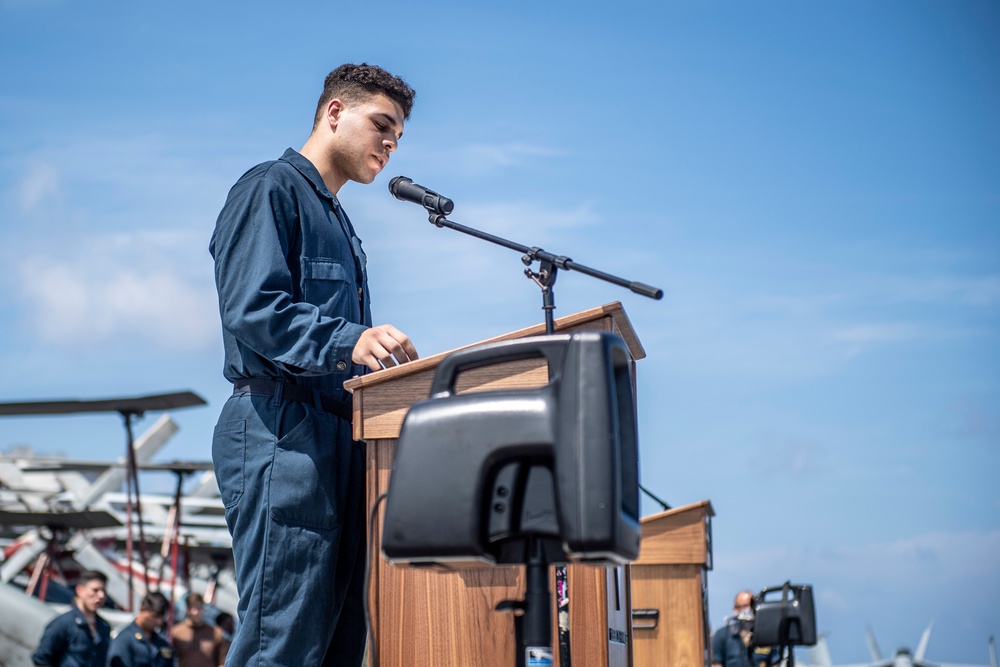 USS Carl Vinson (CVN 70) holds 9/11 memorial ceremony