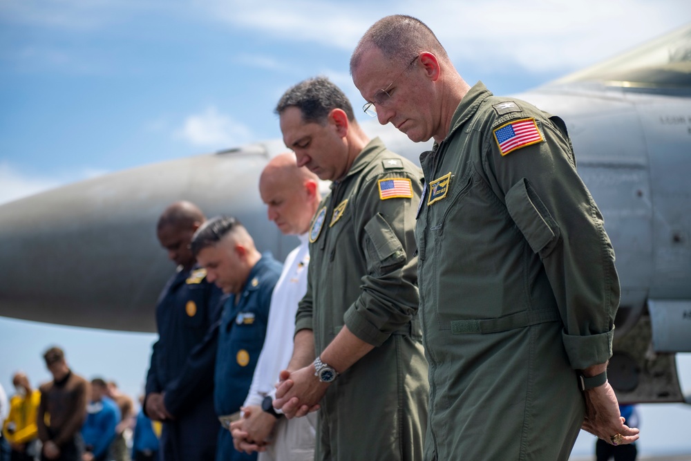 USS Carl Vinson (CVN 70) holds 9/11 memorial ceremony