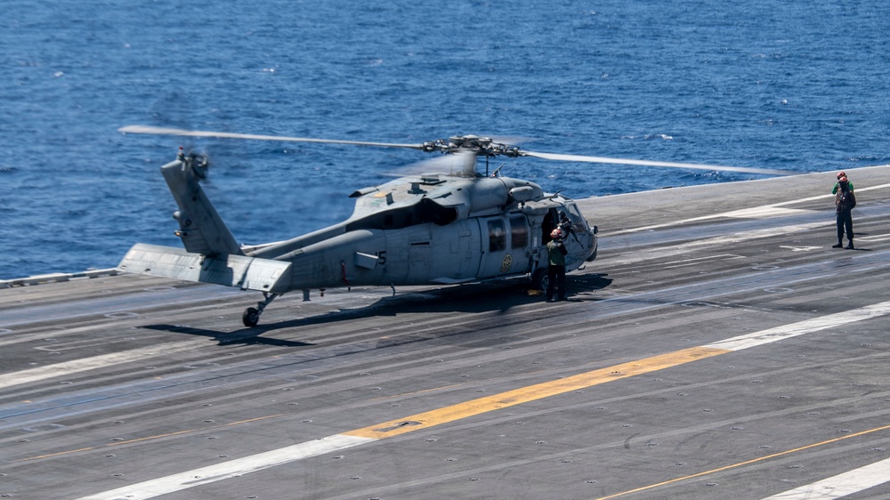 USS Carl Vinson (CVN 70) aircraft prepares to lift off