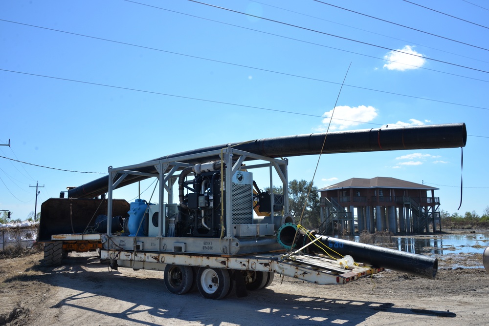Unwatering pump placement in Point Celeste, LA