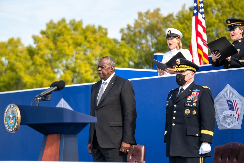 SD Austin, CJCS Gen. Milley preside over 9/11 Pentagon Memorial Ceremony