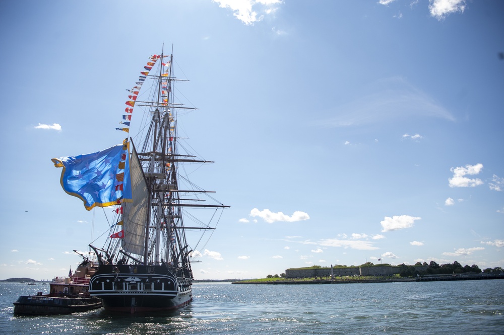USS Constitution goes underway to commemorate the 20th anniversary of 9/11 and honor Medal of Honor recipients