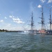 USS Constitution fires a saluting battery