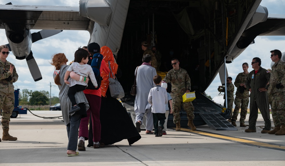 Afghan Families Depart Philadelphia International Airport for Camp Atterbury as part of Operation Allies Welcome