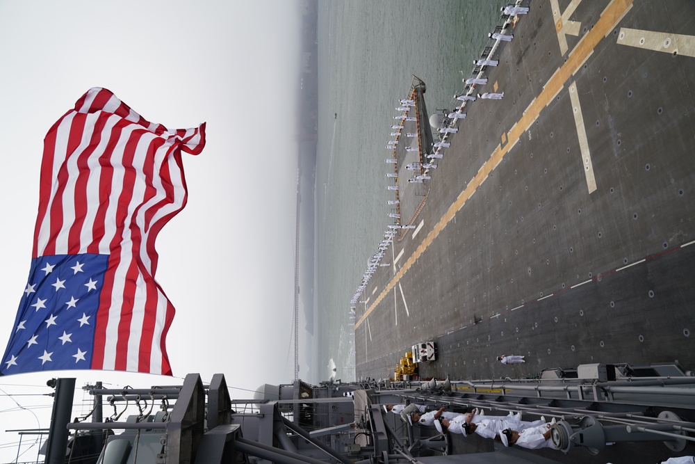 USS Tripoli Arrives San Francisco