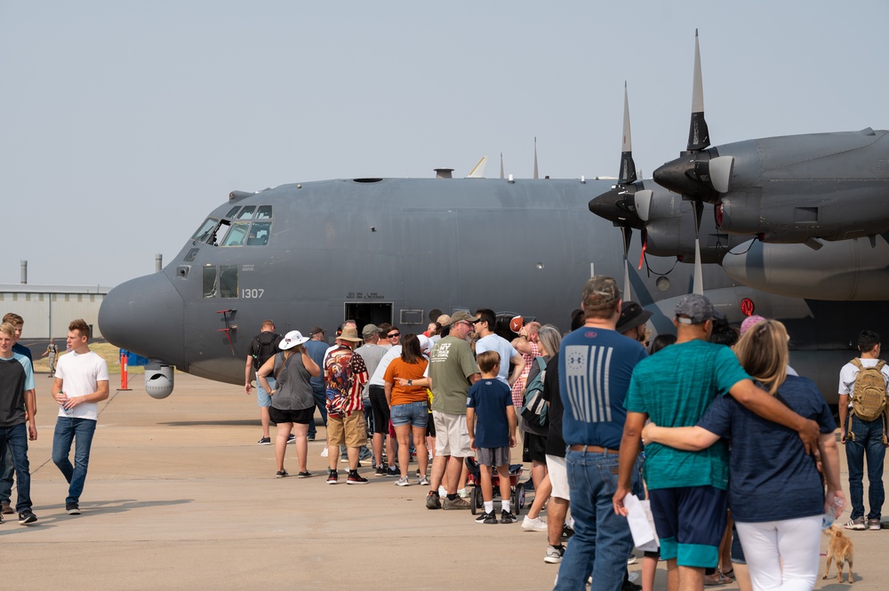 27th SOW aircrew display AC-130W Stinger II gunship at High Sky CAF AIRSHO 2021