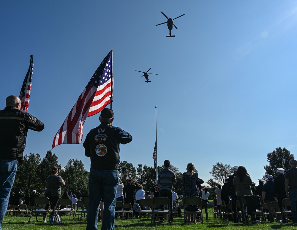 NY National Guard flyover during 9/11 ceremony