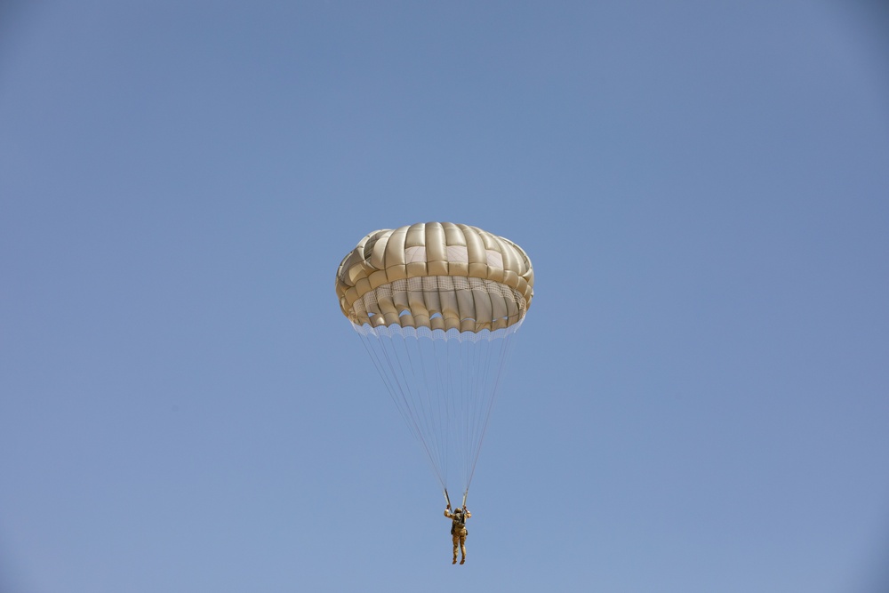 The U.S. Army shares the sky with partner nations Bright Star 21 Friendship Drop