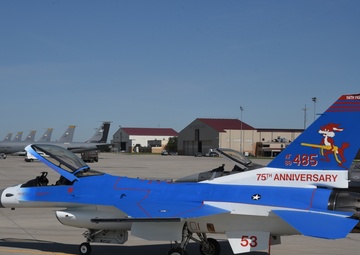 World War II ace Joe Foss celebrated with blue 75th anniversary F-16