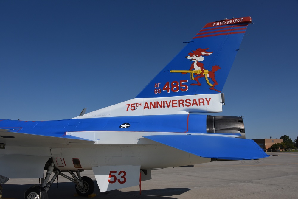 Blue South Dakota ANG heritage F-16 tail