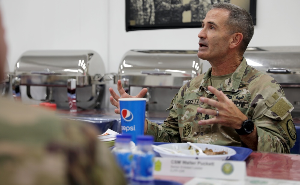 Lt. Gen. Paul Calvert visits Task Force Phoenix at Camp Buehring