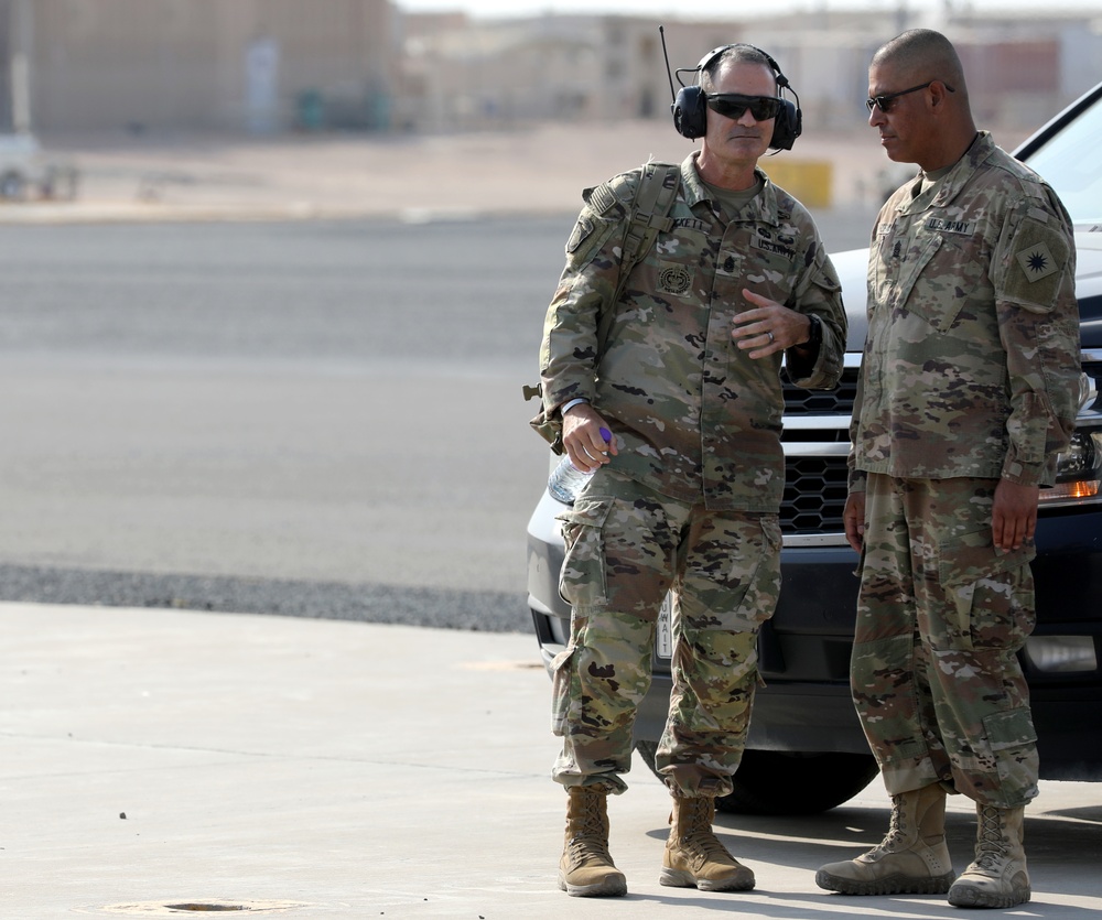 Lt. Gen. Paul Calvert visits Task Force Phoenix at Camp Buehring